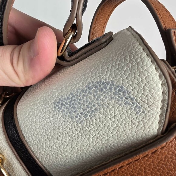 Anne Klein White & Brown Woven Crossbody w/ Detachable Wallet Pouch! - Picture 4 of 14